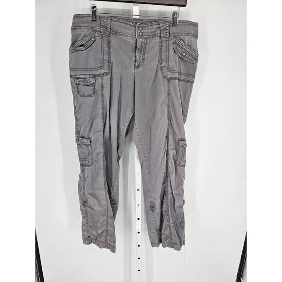 Vtg Sonoma Life + Style Womens Sz 16 Cargo Pants Light Gray Straight Leg - Picture 1 of 5